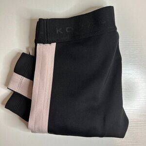 Koral Pink Side Stripe Cropped Leggings, XS